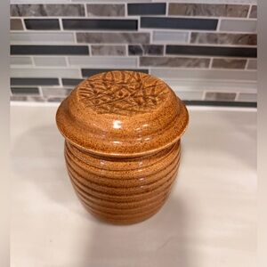 Studio Signed Art Pottery Glazed Handmade  Butter Bell 5” Tall